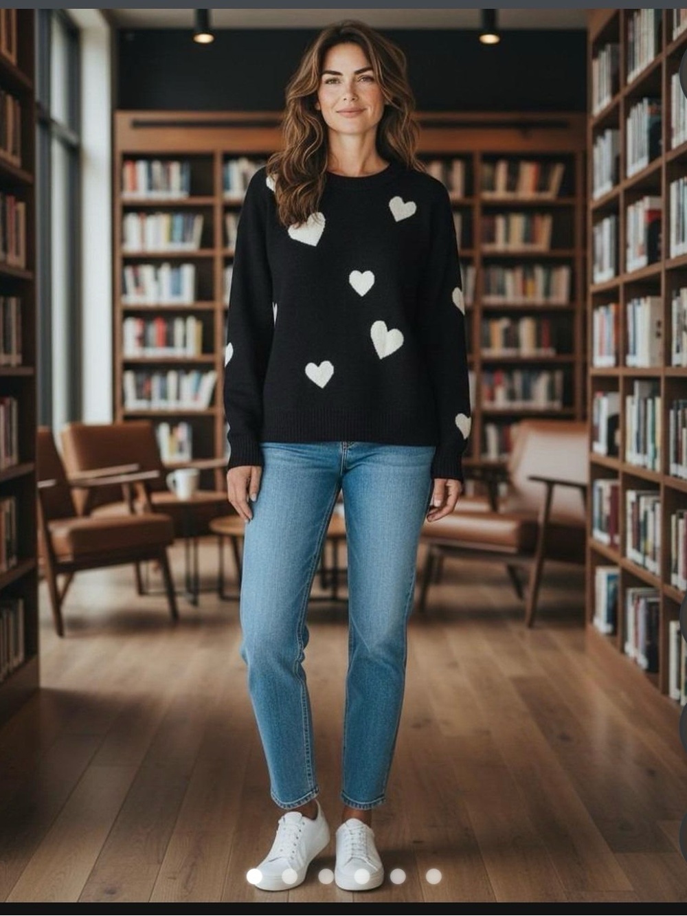 Cato Black Sweater with Cream Heart Motifs
REASONABLE OFFERS WILL BE CONSIDERED
